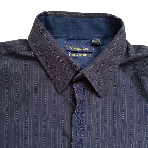 Christopher Wicks Clean Laundry Shirt 3XL Mens Button Up Embroidered Y2K Western - Picture 1 of 11